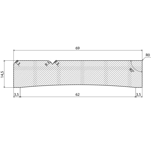 Fully Finished Engineered Pine V-Groove Architrave 14.5 x 69 x 2100mm