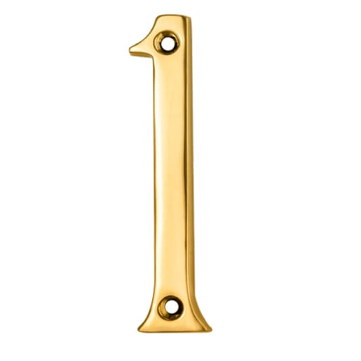 Carlisle Brass Numeral '1' Face Fix Number 76mm Polished Brass