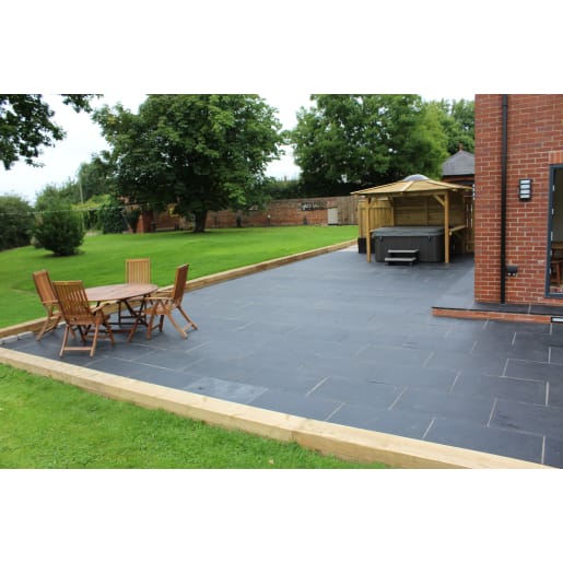 Natural Paving Single Size Flagstones 900 x 600mm Carbon Black