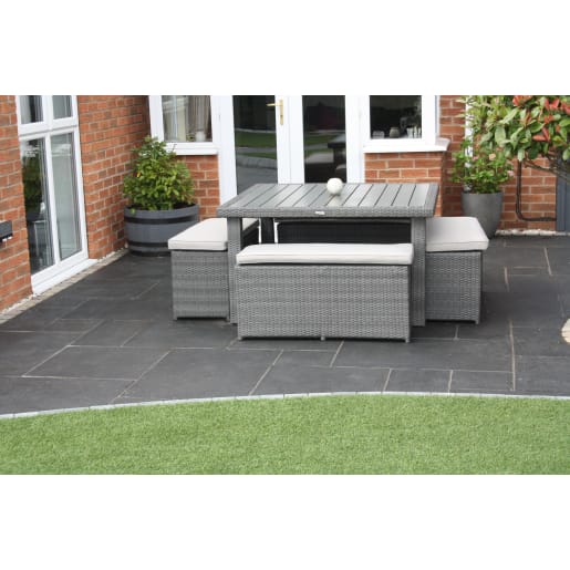 Natural Paving Single Size Flagstones 900 x 600mm Carbon Black 17.8m²