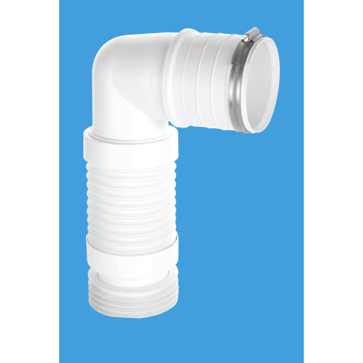 McAlpine Short 90° Back to Wall Flexible WC Connector for Installation in Vertical Position