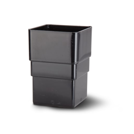 Polypipe Rainwater Drainage Square Downpipe Offset Connector Black