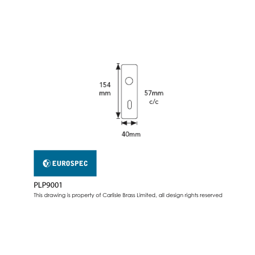 Eurospec Safety Lever Lock Plate 154 x 40 x 10mm Satin Anodised Aluminium