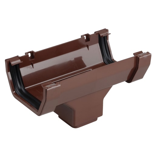 Wavin Osma SquareLine Running Outlet 100mm Brown