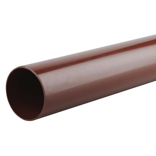 Wavin Osma RoundLine Pipe 68mm Brown 2m