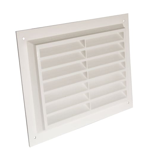 Face Fitting Louvre Ventilator With Flyscreen 273 x 198mm White