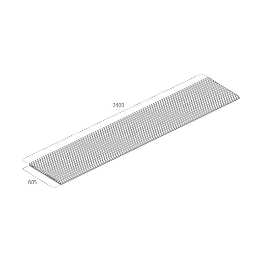 Acoustic Slatwall Panel Light Oak 2400 x 605 x 22mm FSC