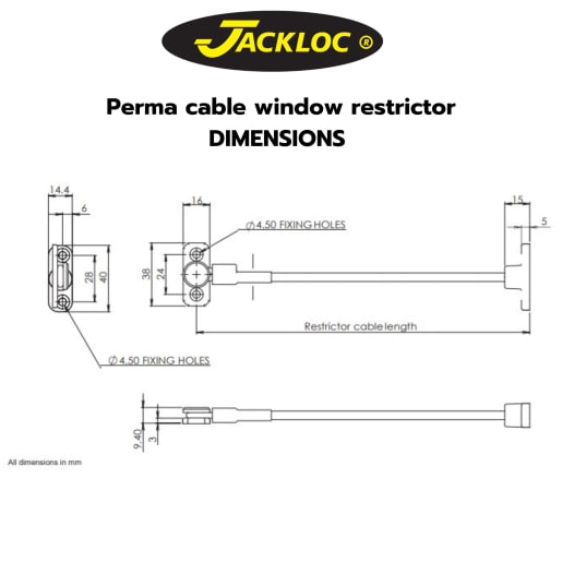 Jackloc Perma Window Restrictor Black