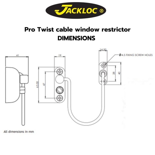 Jackloc Pro Push and Turn Window Restrictor White