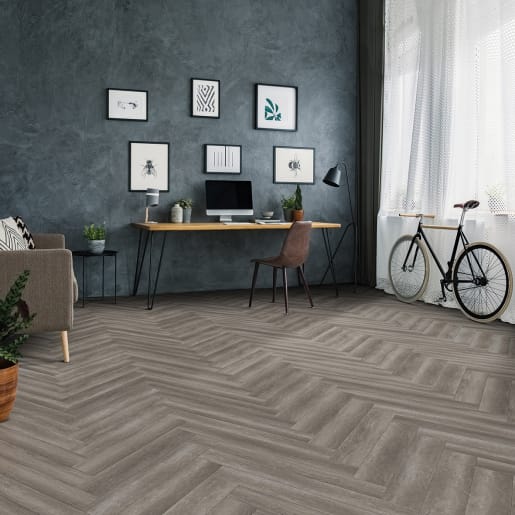 Kraus Harpsden Grey Herringbone SPC LVT