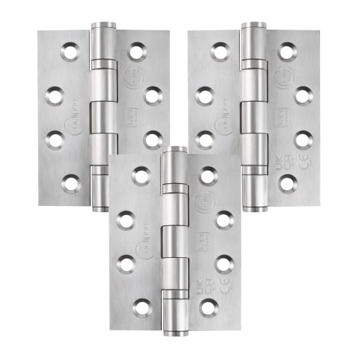 Raptor Grade 13 Stainless Steel Ball Bearing Hinge 102x76mm Satin Stainless Steel Pack of 3