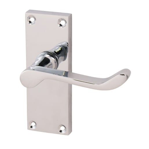 Raptor Victorian Scroll Lever Latch Set<BR>Polished Chrome