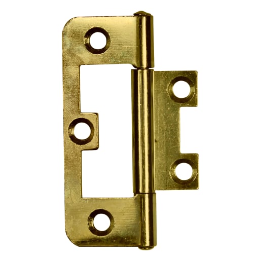 Raptor 75mm Flush Hinges<BR>Electro Brass<BR>Pack of 8