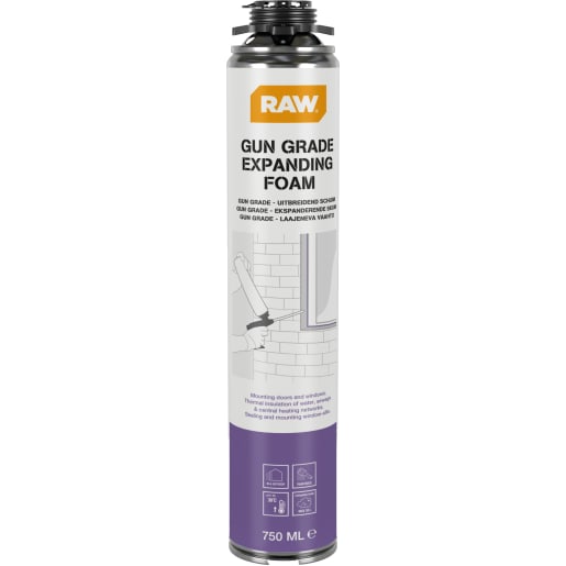 RAW Gun Grade Gap Filler Expanding Foam 750ml Champagne