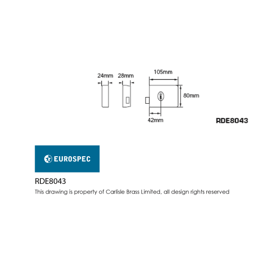 Eurospec Traditional Rim Deadlock 102 x 76mm Black