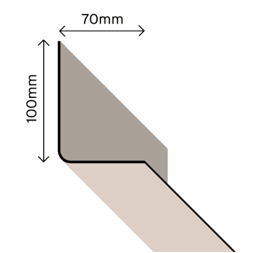 TuffStuff Internal Angle Trim 3m x 100 x 70mm Grey