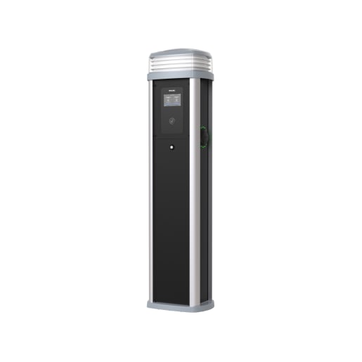 Rolec Quantum Smart EV Charging Pedestal with LCD Screen 2x up to 22kW 3PH Type 2 Sockets