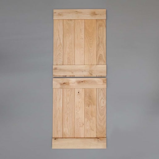 Heritage 4 Ledge Stable Oak Door Rustic - Custom Size to 2150 x 950mm
