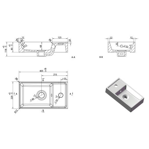 Radiance 410mm Floor Standing 1 Door Basin Unit & 1TH Basin White Gloss