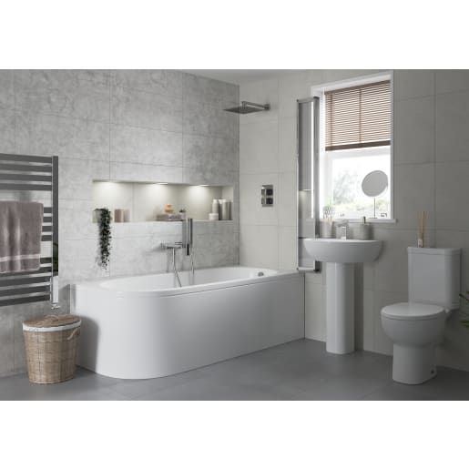 Solstice 450 x 380mm 1TH Cloakroom Basin & Chrome Bottle Trap