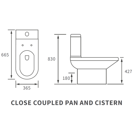 Amalie Rimless Close Coupled Open Back WC & Soft Close Seat