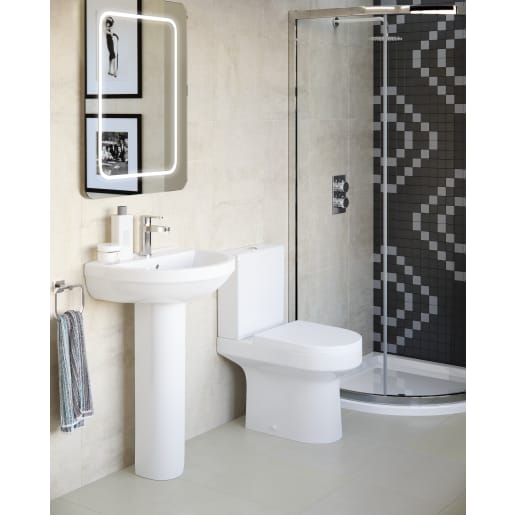 Amalie Rimless Close Coupled Open Back WC & Soft Close Seat