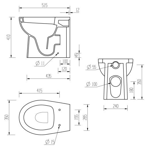 Solstice Back To Wall WC & Soft Close Seat