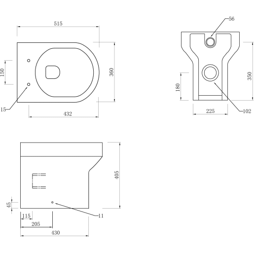 Amalie Rimless Back To Wall WC & Soft Close Seat