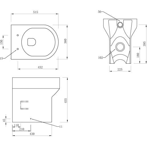 Amalie Rimless Back To Wall Comfort Height WC & Soft Close Seat