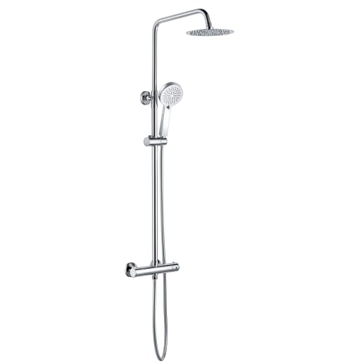 Round Thermostatic Bar Mixer Wall Riser Kit Chrome