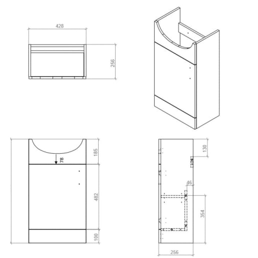 Maeve 450mm Basin Unit & Basin White Gloss