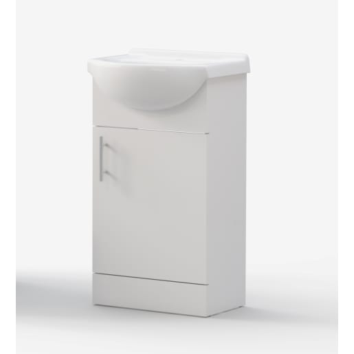 Maeve 450mm Basin Unit & Basin White Gloss