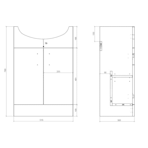 Maeve 560mm Basin Unit & Basin White Gloss