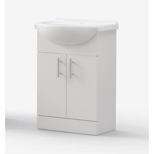 Maeve 560mm Basin Unit & Basin White Gloss