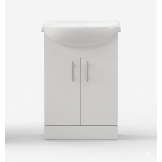 Maeve 560mm Basin Unit & Basin White Gloss