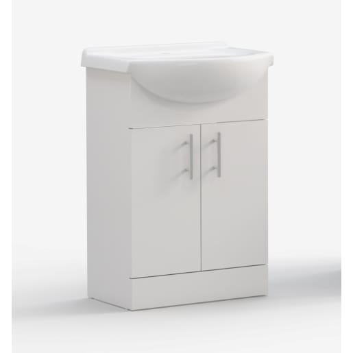 Maeve 655mm Basin Unit & Basin White Gloss