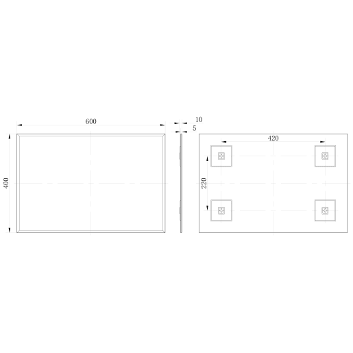 Suna 400 x 600mm Rectangle Mirror