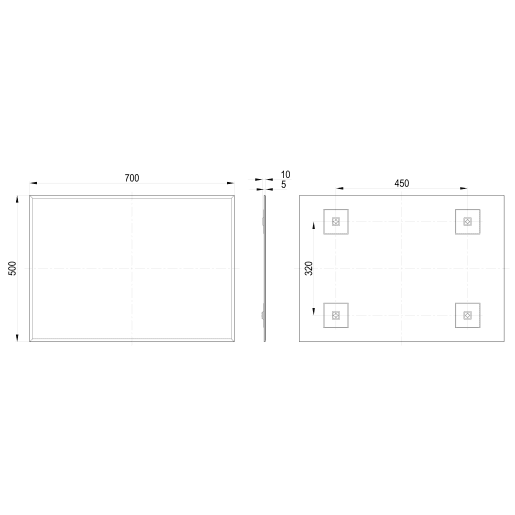 Suna 500 x 700mm Rectangle Mirror