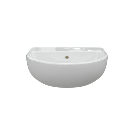 Solstice 450 x 400mm 1TH Cloakroom Basin & Black Bottle Trap