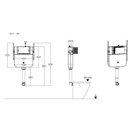 Slim Concealed Cistern