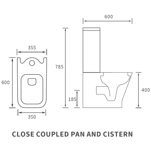 Mist Short Projection Close Coupled Fully Shrouded WC & Wrapover Soft Close Seat