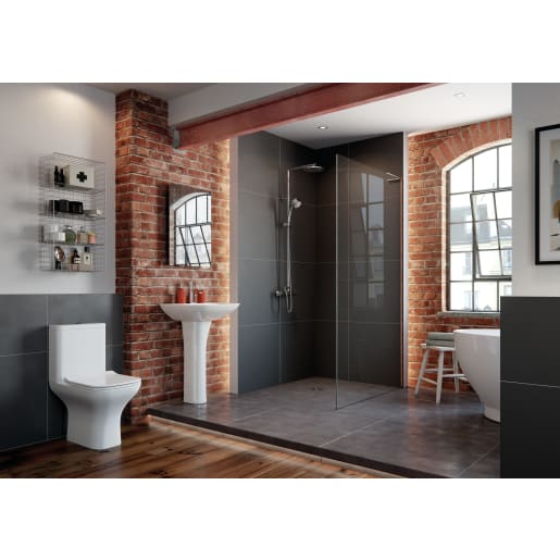 Mist Short Projection Close Coupled Fully Shrouded WC & Wrapover Soft Close Seat