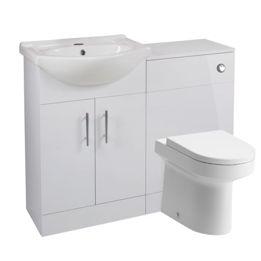 Vista 560mm Basin Unit & WC Unit Pack - White Gloss