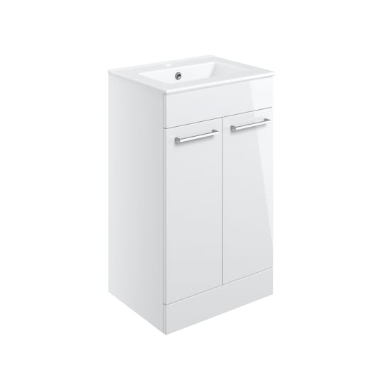 Radiance 510mm Floor Standing Furniture Pack White Gloss With Chrome Finishes