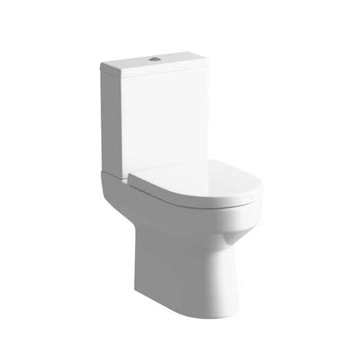 Radiance 410mm Floor Standing Basin Unit & Closed Coupling Toilet Pack White Gloss
