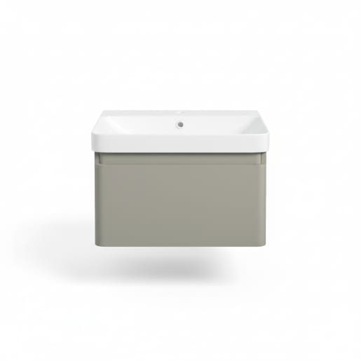 Astrid 605mm Wall Hung 1 Drawer Basin Unit & Basin Matt Latte