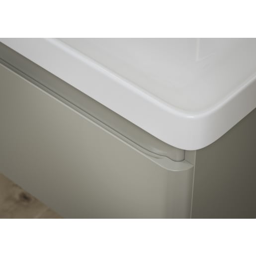 Astrid 605mm Wall Hung 1 Drawer Basin Unit & Basin Matt Latte