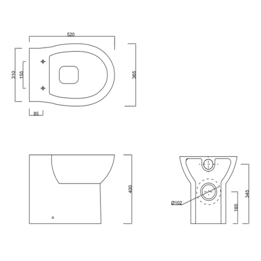 2Go Rimless Back To Wall WC & Soft Close Seat