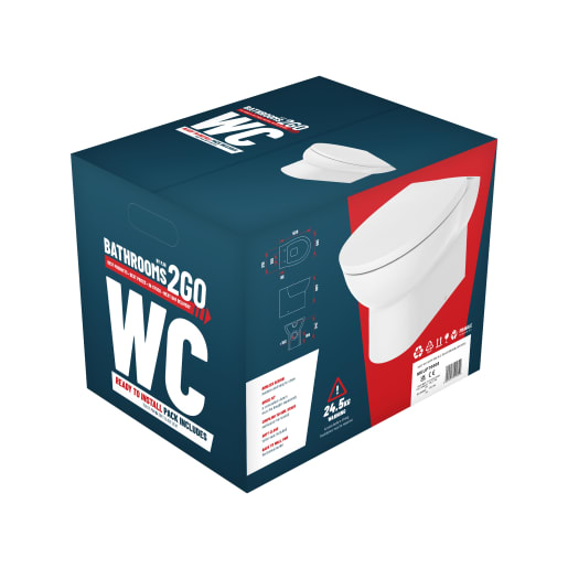 2Go Rimless Back To Wall WC & Soft Close Seat