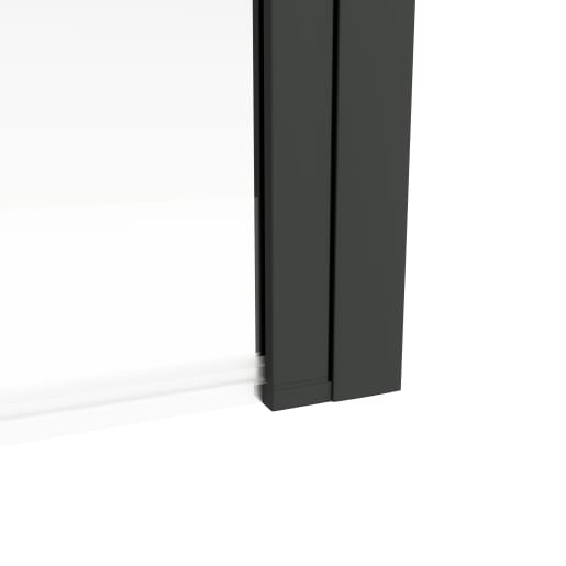 Square Bath Screen 6mm Black 800 x 1400mm